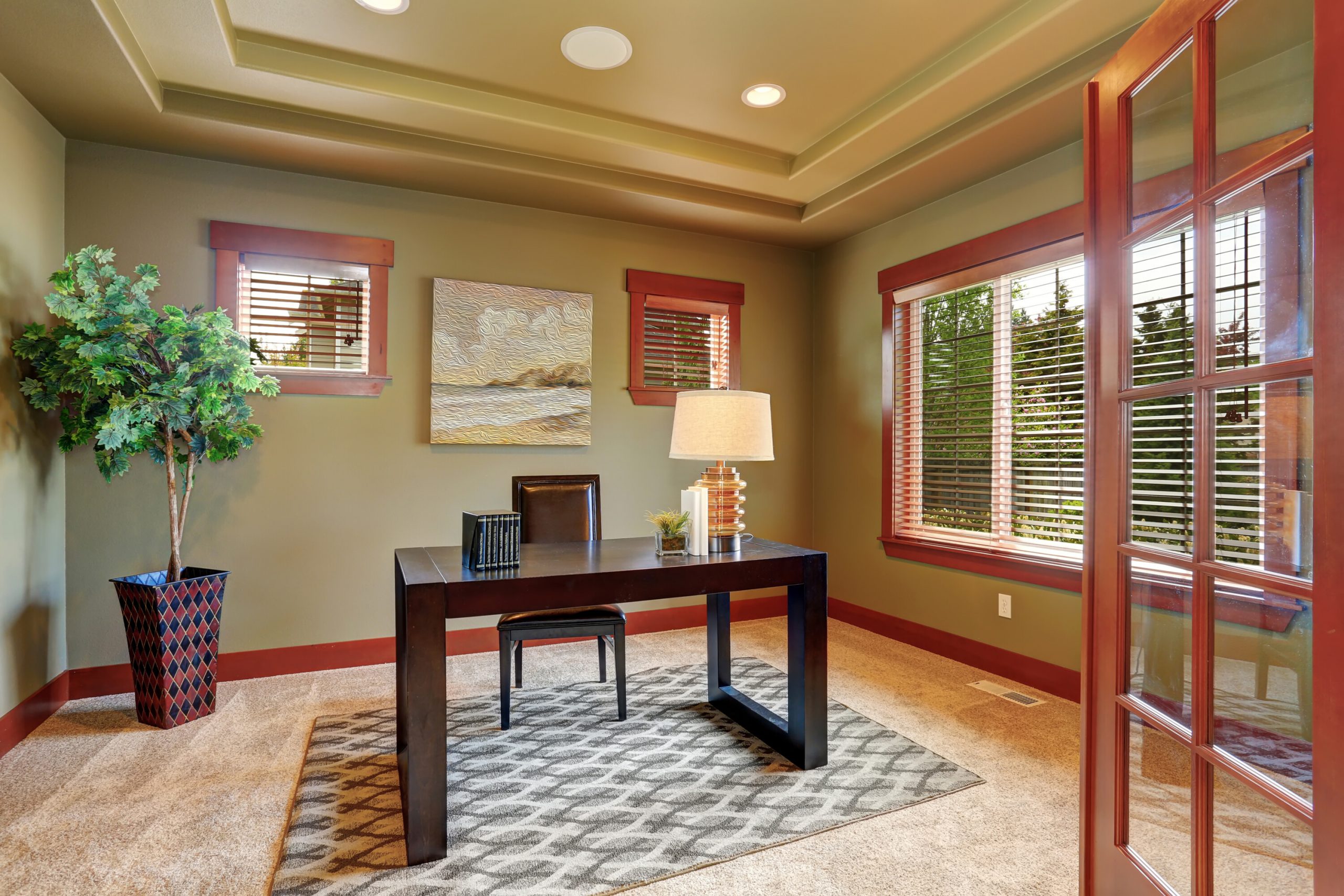 Wildfire Design Build-Custom Home Office-Recessed Ceiling